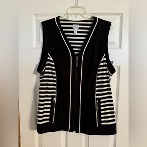 Chico’s Women’s Size 3 Zenenergy Black & White Vest